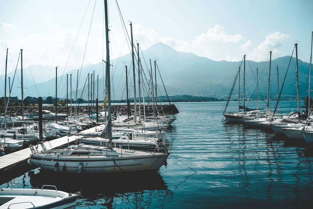 Parked White Boats